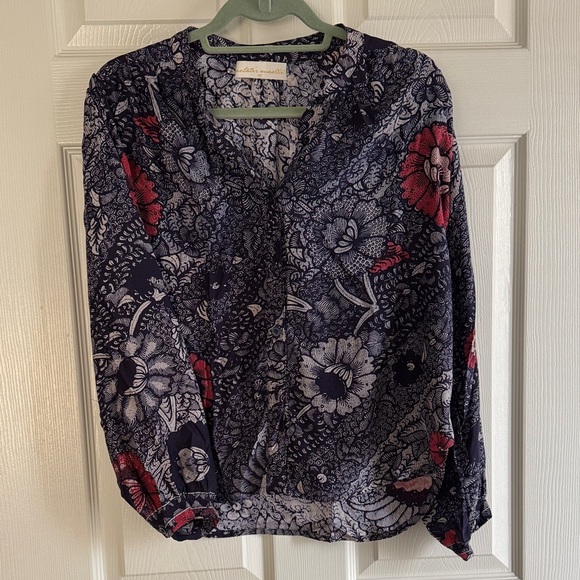 Natalie Martin 'Peacock Ink' 100% Silk Blouse XS - Picture 2 of 7